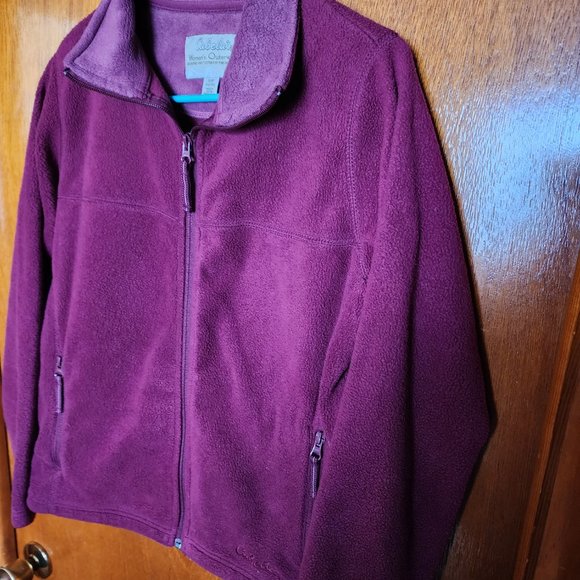 Women's SP Cabela's Outerwear Mauve Fleece Full Zip Zipper Pockets Sweatshirt - Picture 4 of 9